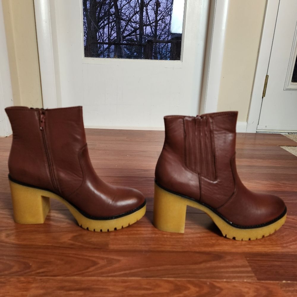 Sun + Stone Lennii Gum Lug Sole Platform Booties - 11 NIB - Picture 2 of 10